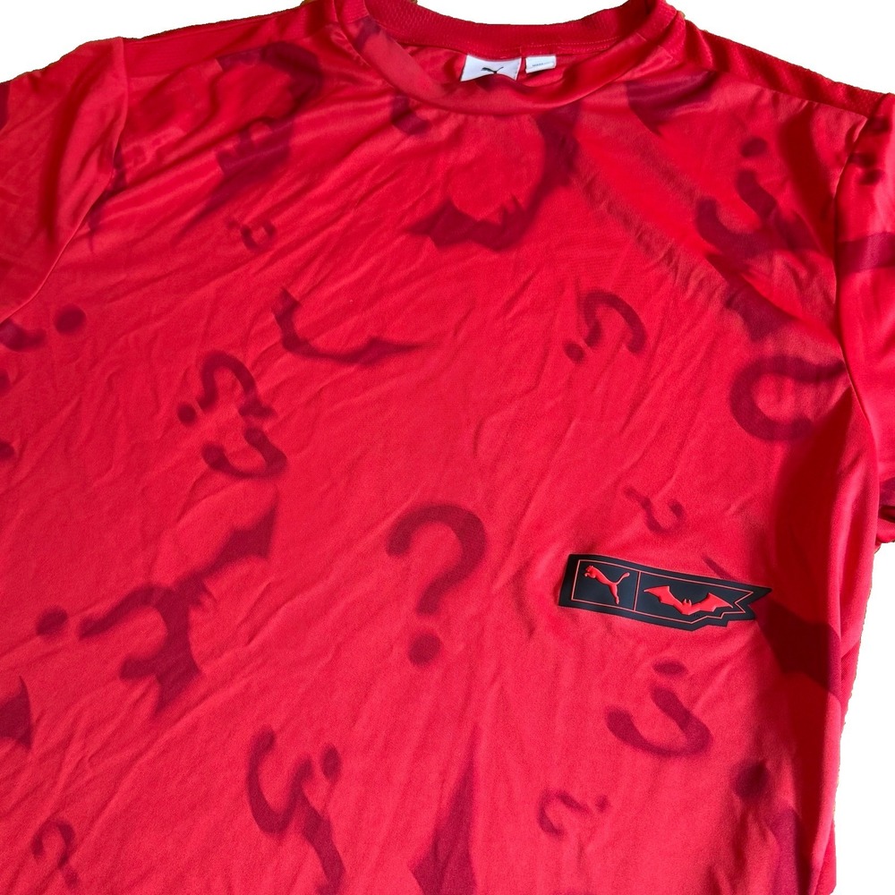 Puma x Batman Men's Large Dry Cell Graphic Tee High‎ Risk Red Joker DC